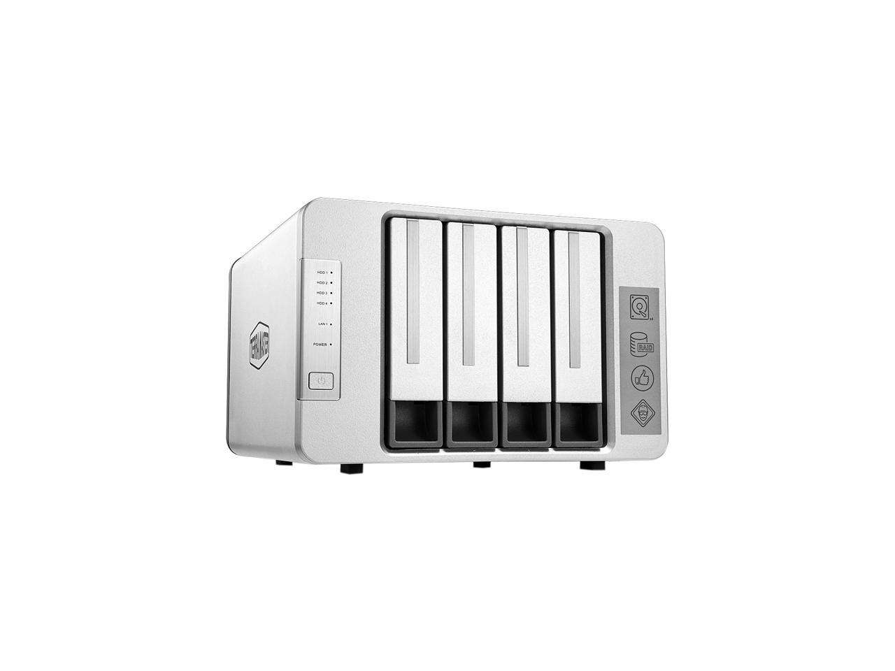 TerraMaster F4-210 4-Bay NAS 1GB RAM Quad Core Network Attached Storage Media Server Personal Private Cloud (Diskless)