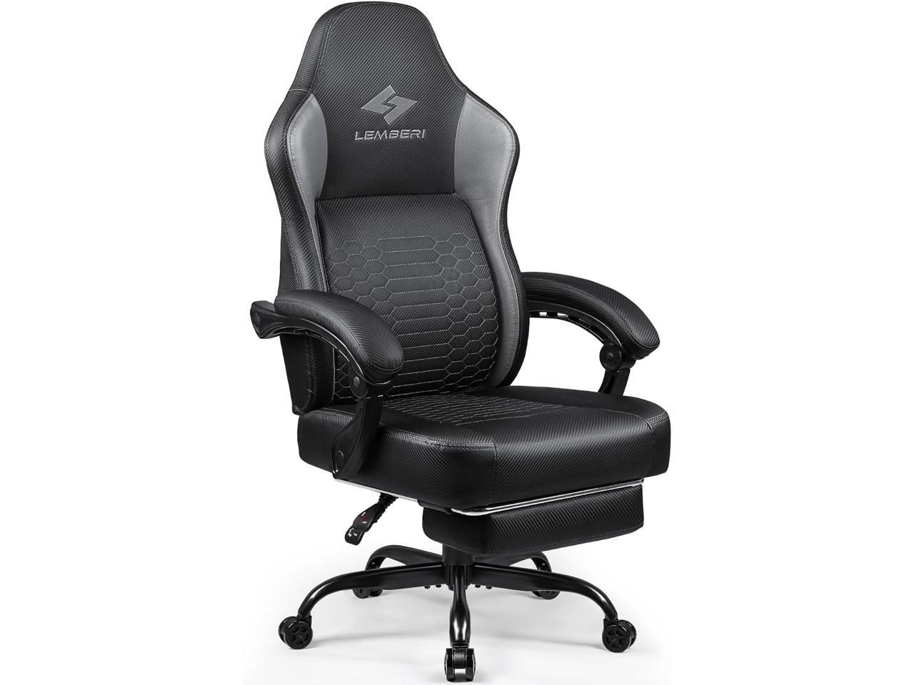 Vitesse Big and Tall Gaming Chair 400lb Weight Capacity,Gamer Chairs for Adults,Video Game Chair wth Footrest,Racing Style Computer Gamer Chair with Headrest and Lumbar Support