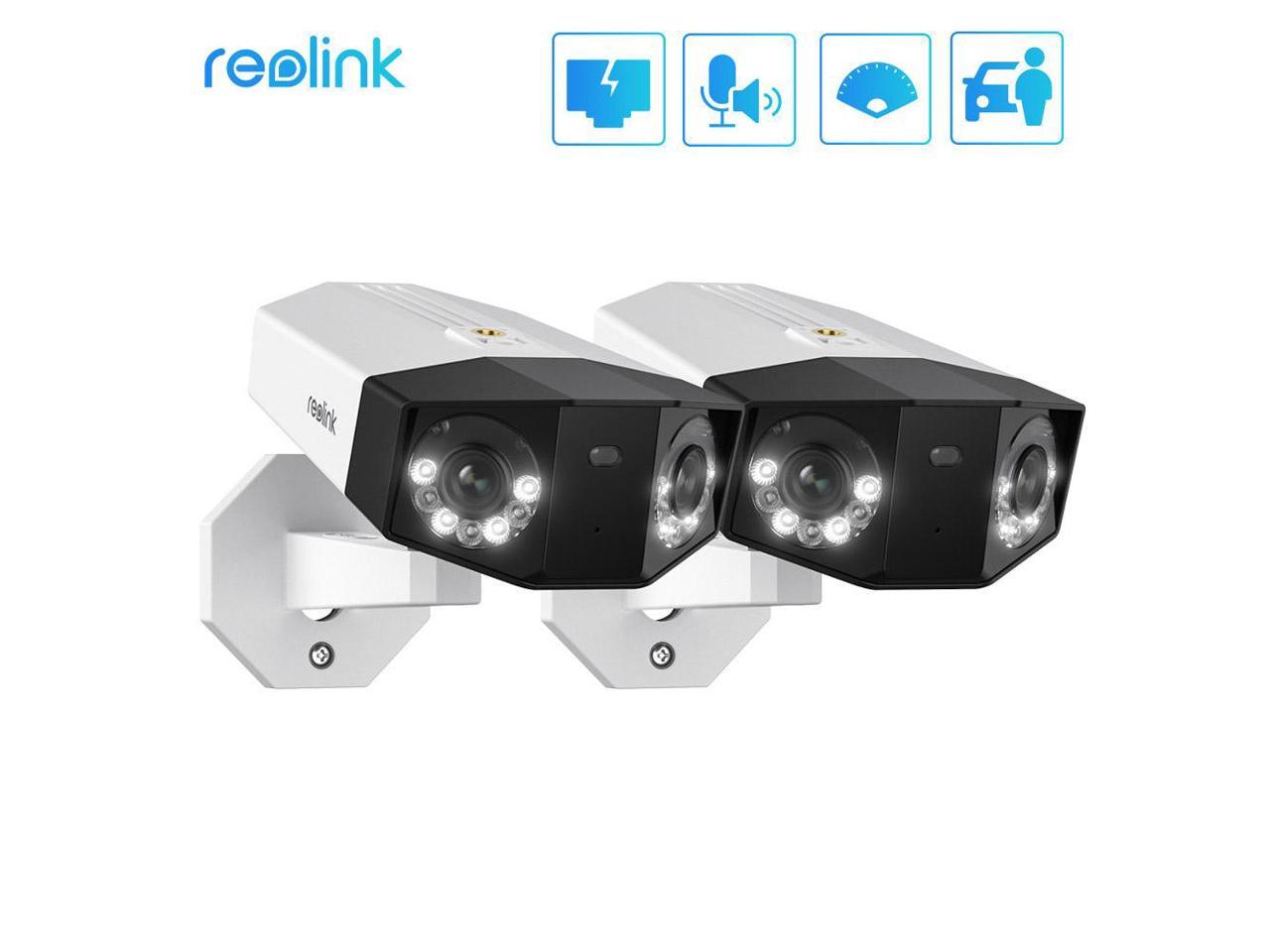 REOLINK Duo 2 PoE-2 Pack 4K PoE Security Camera System, IP Outdoor Camera in 180° FoV by Dual-Lens, Human/Vehicle/Pet Detection, Color Night Vision, Two Way Talk, Up to 256GB Micro SD Card