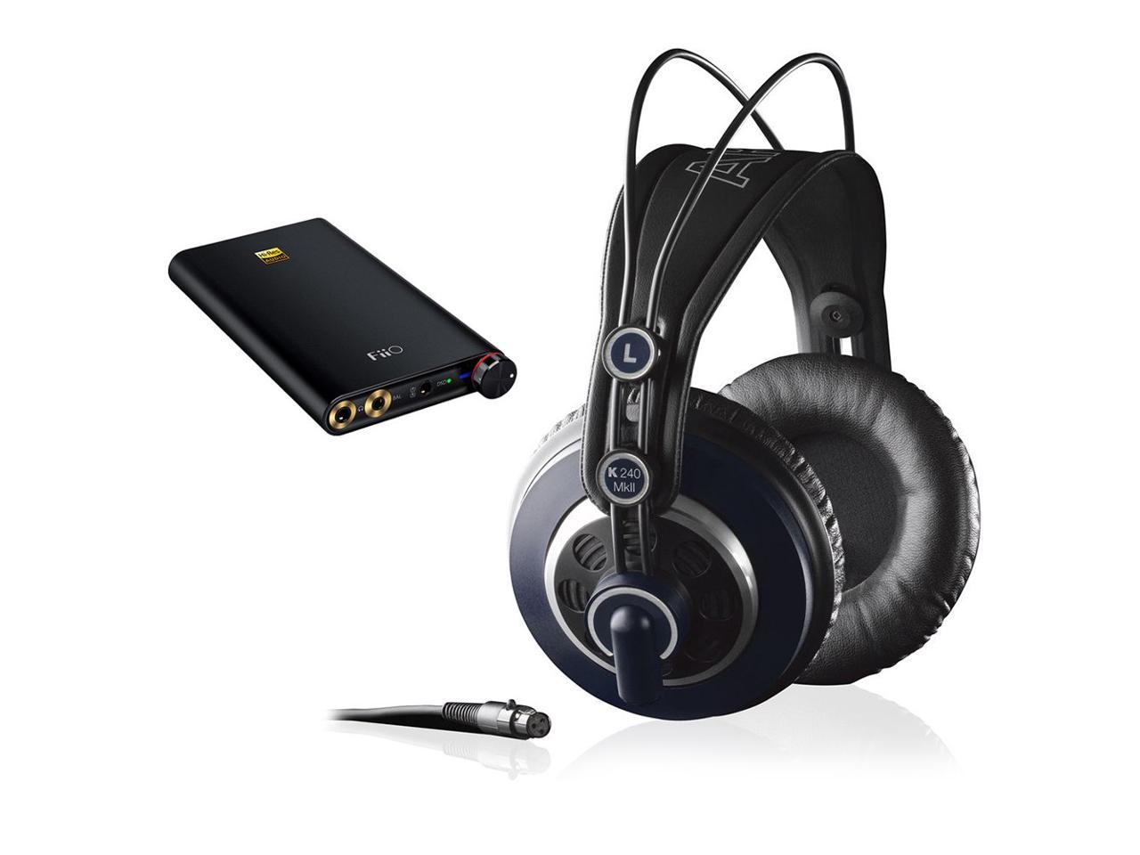 AKG K 240 MK II Professional Semi-Open Stereo Headphones with FiiO Q1 Mark II Portable Headphone Amplifier & DAC