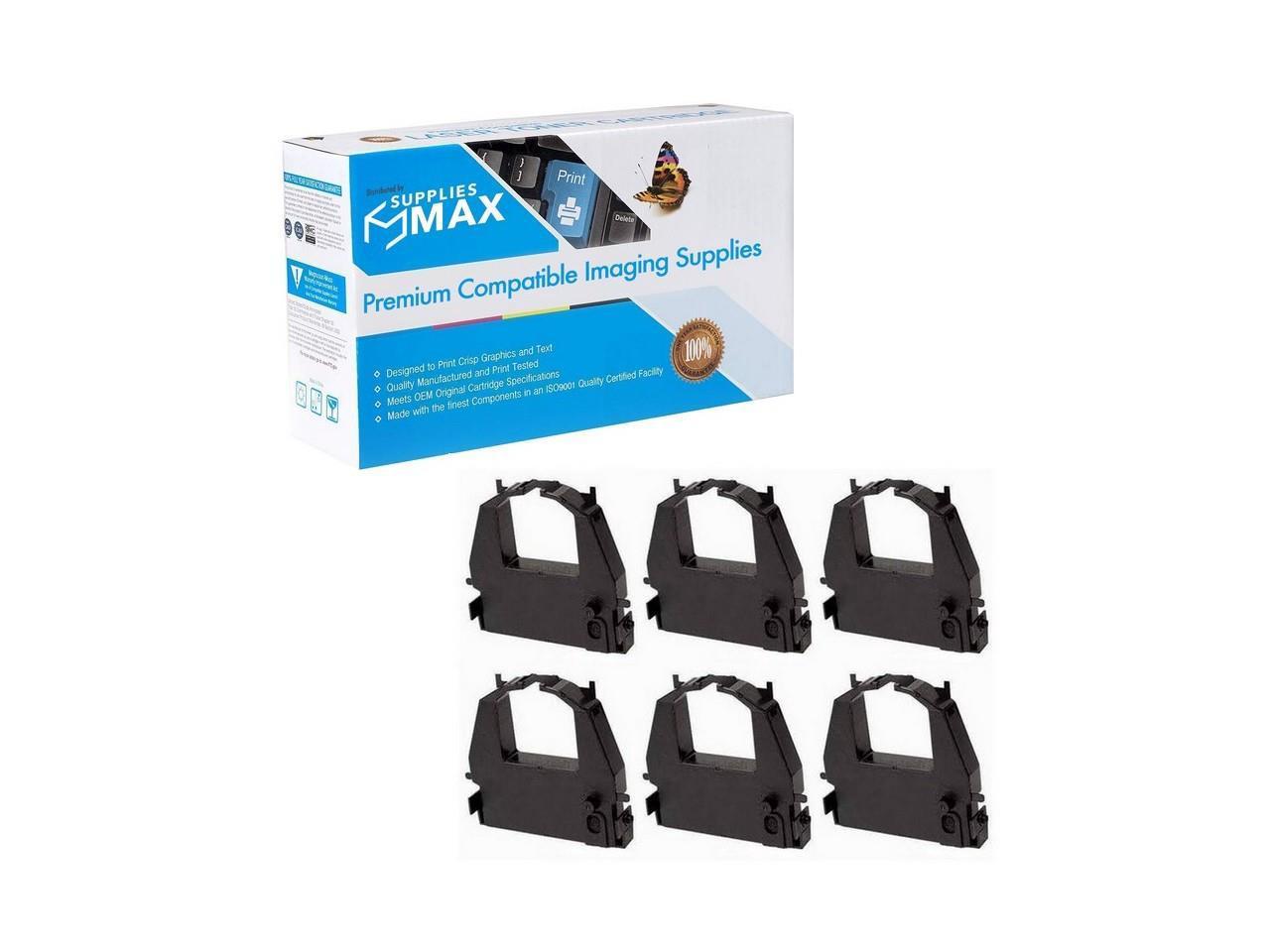 SuppliesMAX Compatible Replacement for TallyGenicom LA-30N/30W Black Printer Ribbons (6/PK) (LA30R-KA)