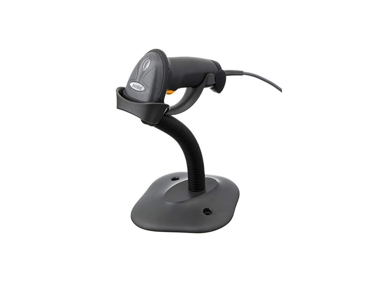 Symbol Zebra LS2208 Series Corded Handheld Standard Range Laser Scanner Kit with Gooseneck Stand and Cable Twilight Black LS2208-SR20007R-NA