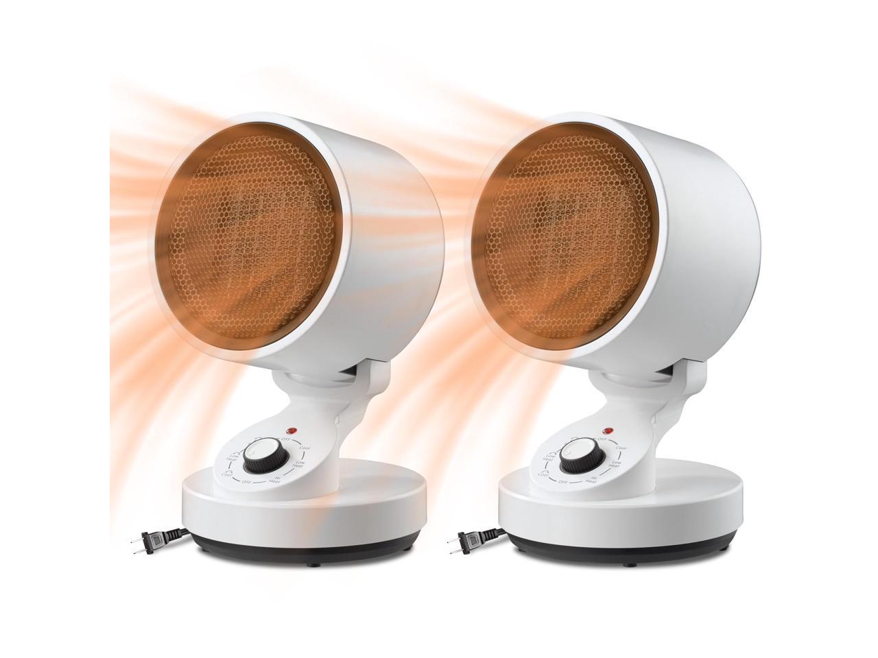 Yescom 2 Pack 1500W PTC Oscillating Ceramic Heater Fan Warm & Cool Overheat Protection